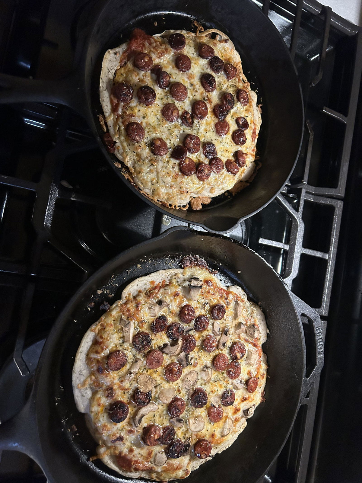 Customer photo of pizza topped with Primal Eats meat sticks (Penny H. review)