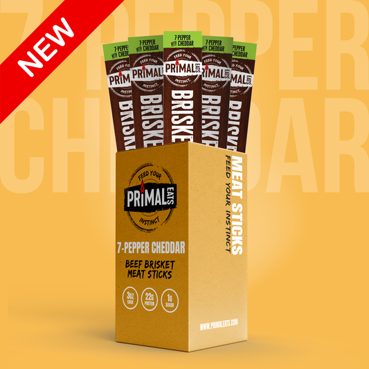 NEW! 7-Pepper Cheddar 3oz Brisket Meat Sticks