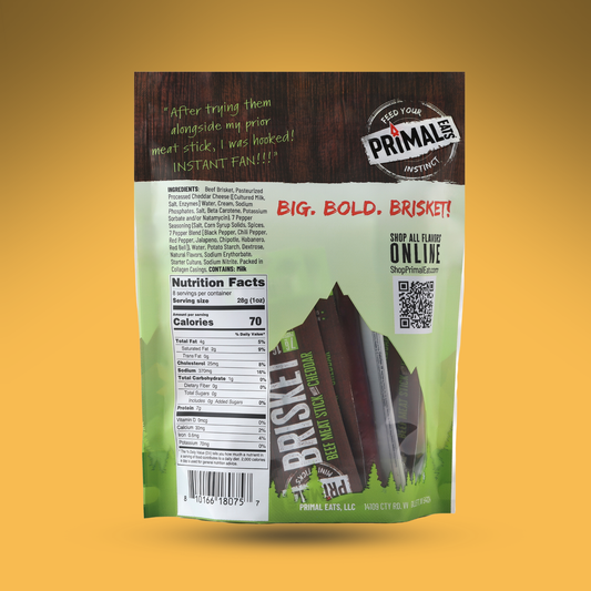7-Pepper Cheddar 1oz Brisket Meat Sticks