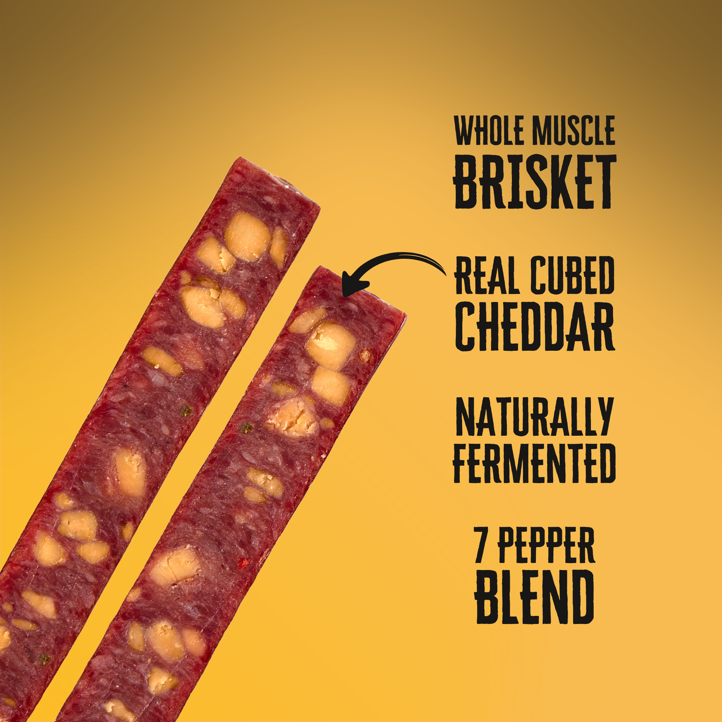 7-Pepper Cheddar 1oz Brisket Meat Sticks