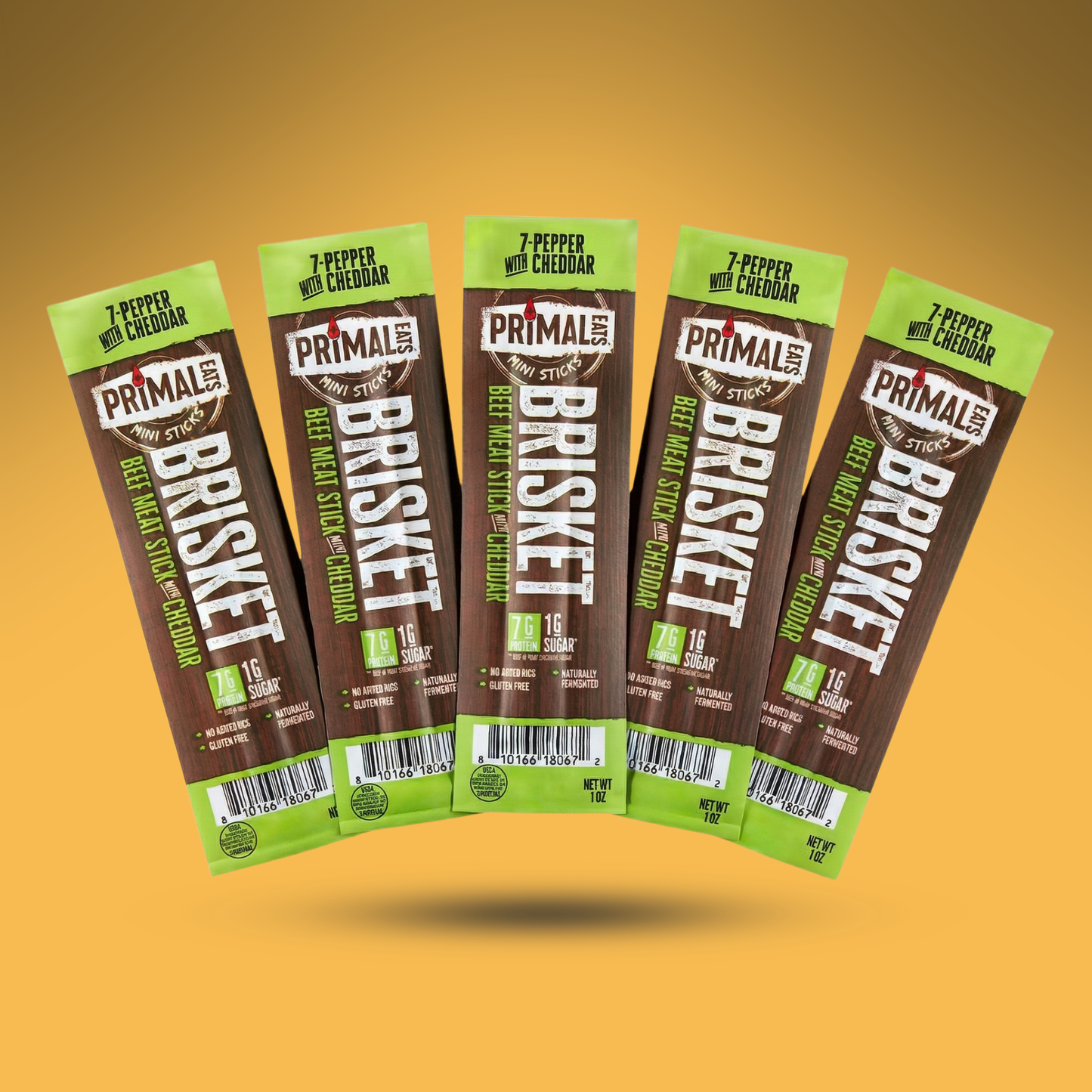 7-Pepper Cheddar 1oz Brisket Meat Sticks