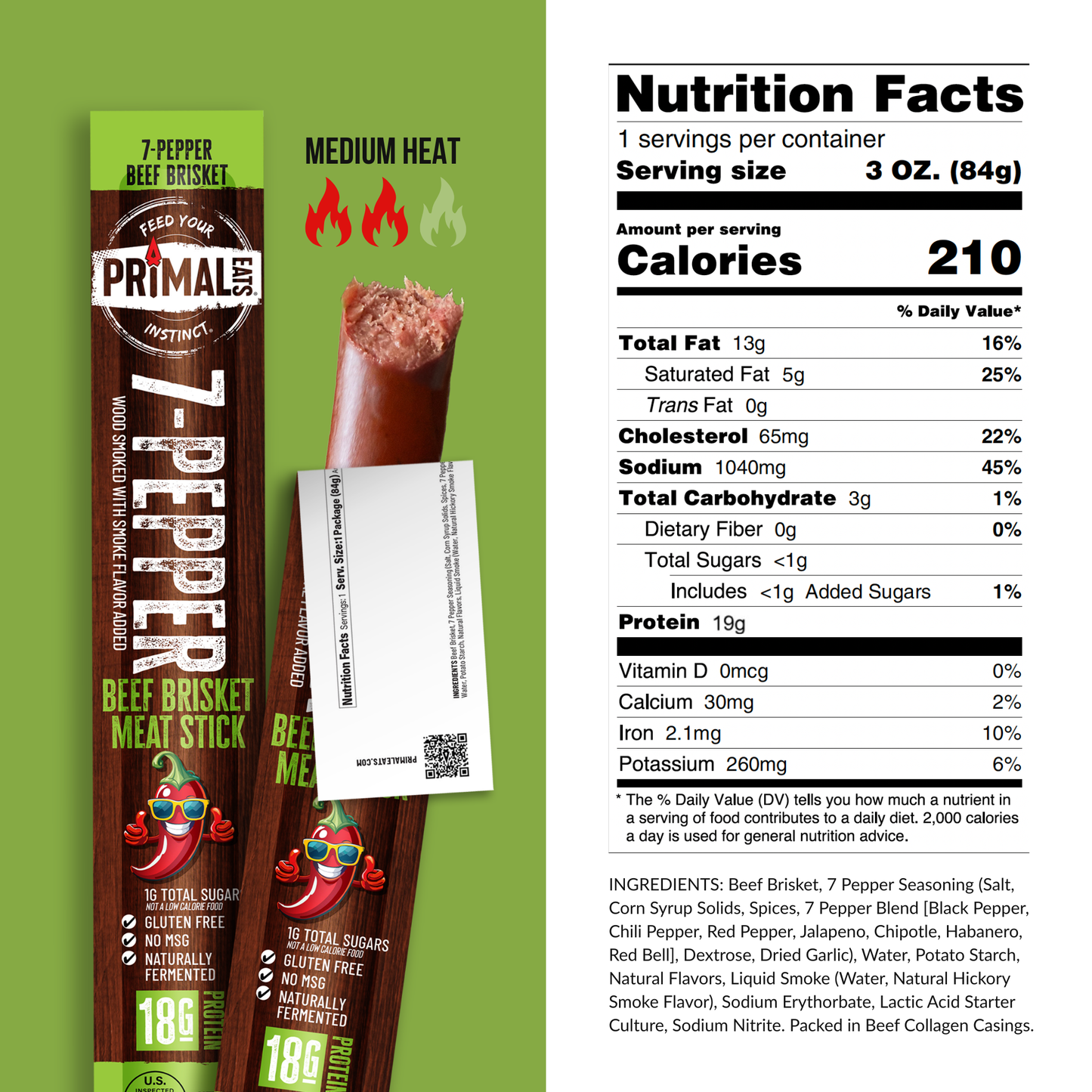 7-Pepper 3oz Brisket Meat Sticks