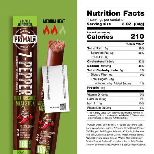 7-Pepper 3oz Brisket Meat Sticks
