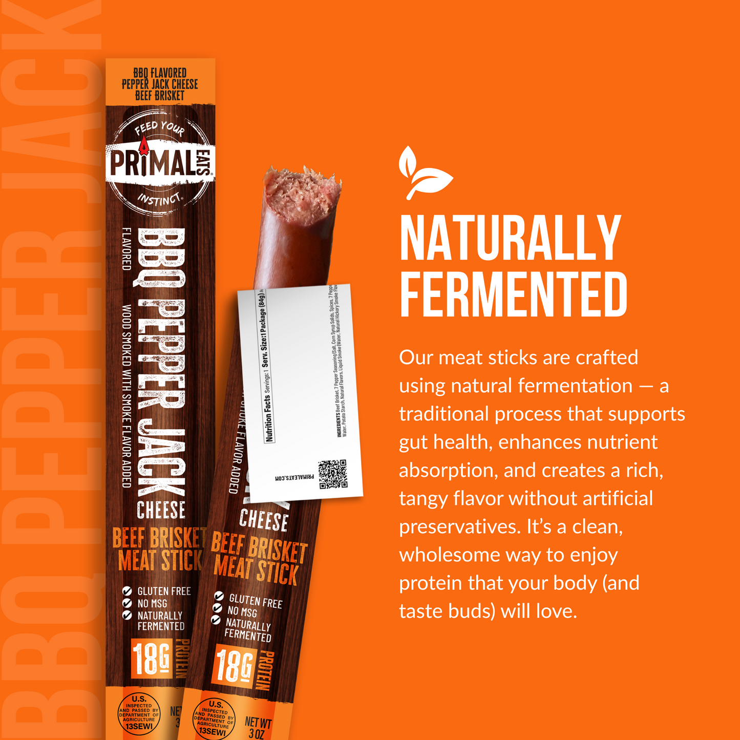 BBQ Pepper Jack 3oz Brisket Meat Sticks