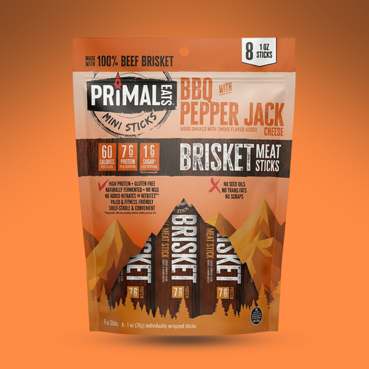 BBQ Pepper Jack 1oz Brisket Meat Sticks