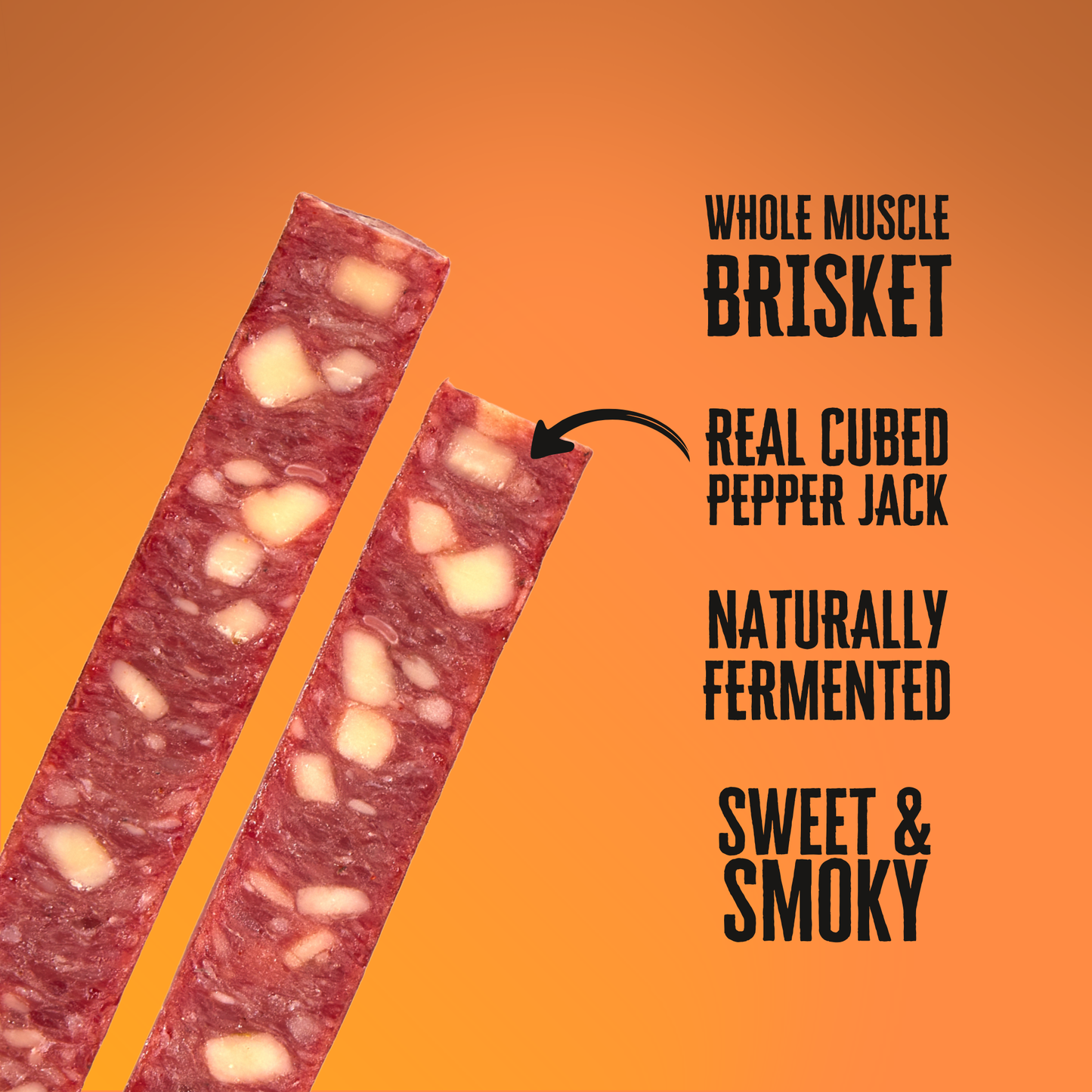 BBQ Pepper Jack 1oz Brisket Meat Sticks
