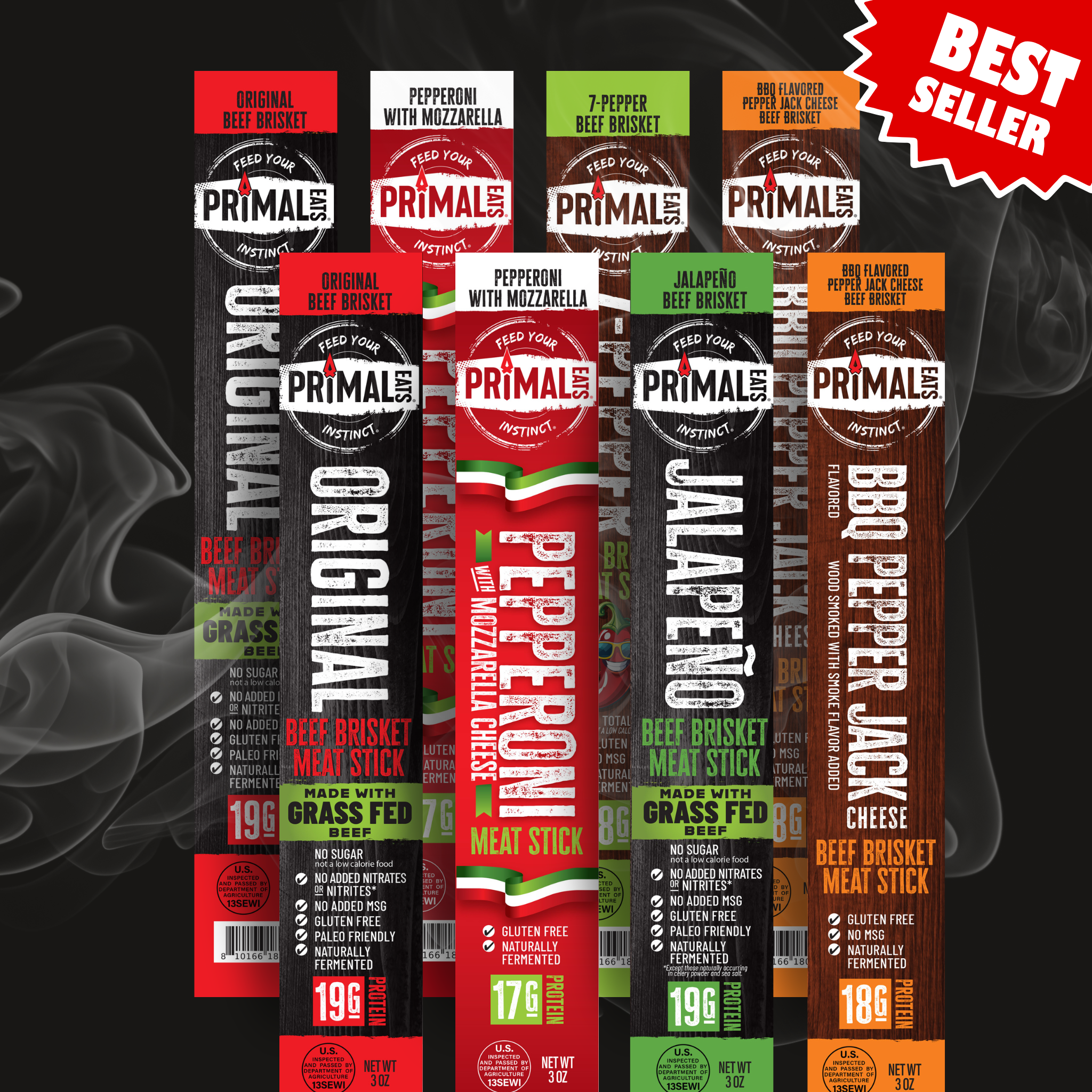 3oz Brisket Meat Stick Sample Pack (8 Count)