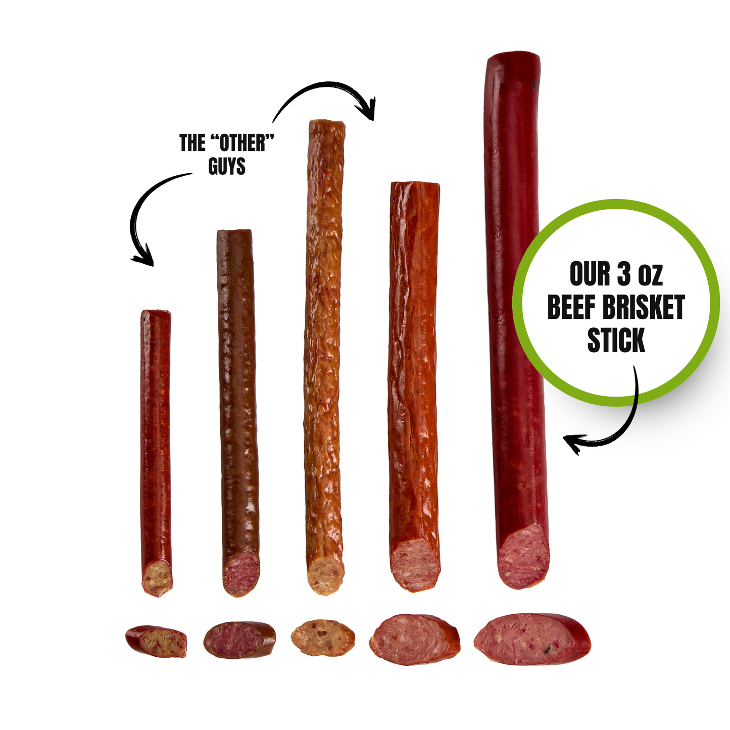 Original Grass-Fed 3oz Beef Brisket Meat Sticks
