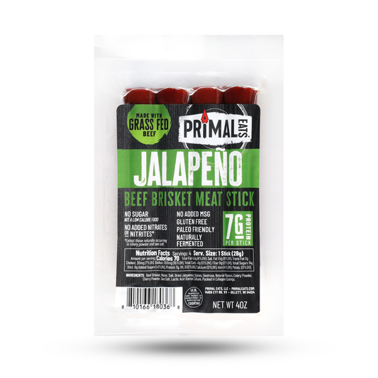 Jalapeño Grass-Fed Beef Brisket Meat Sticks 4oz Multipack
