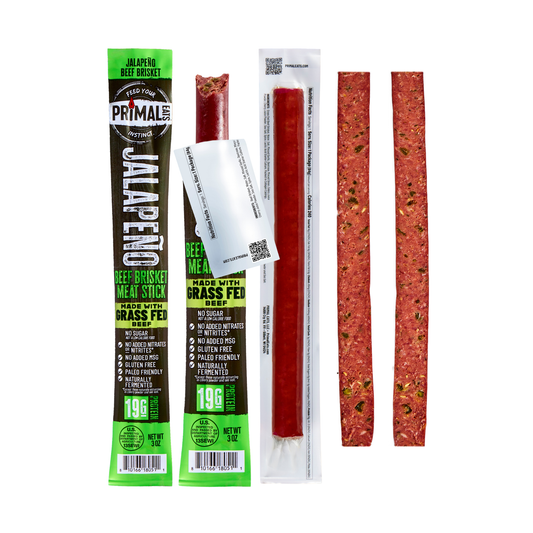 Jalapeño Grass-Fed 3oz Beef Brisket Meat Sticks