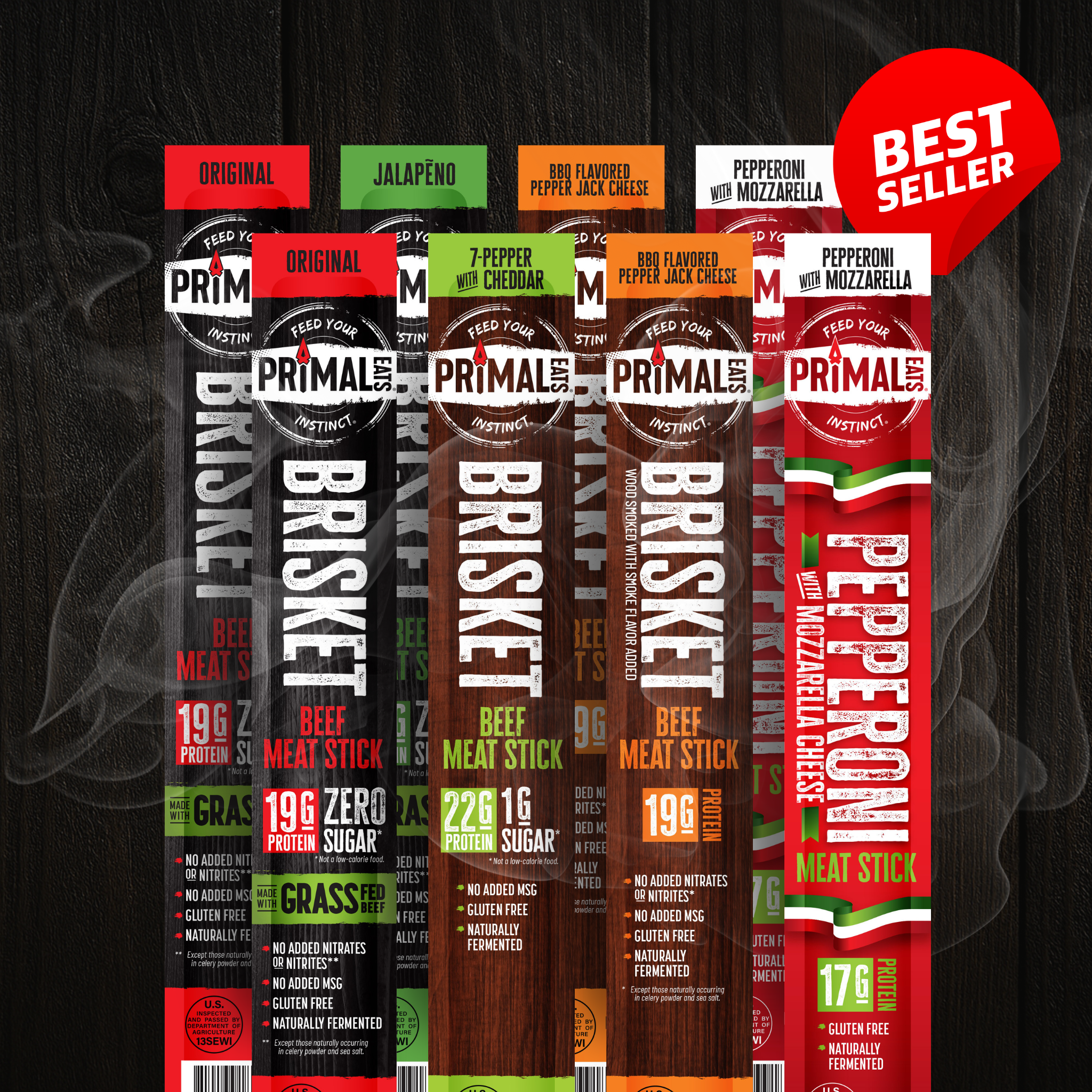 3oz Brisket Meat Stick Sample Pack (8 Count)
