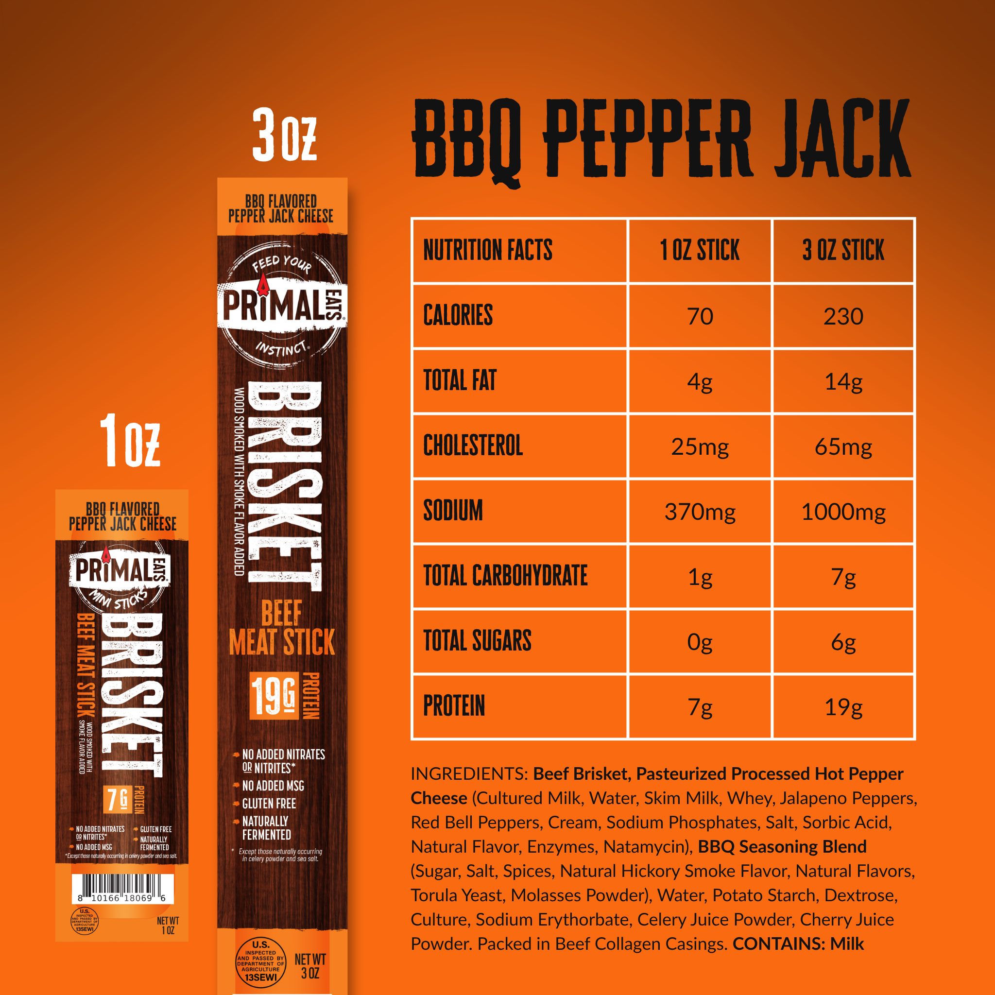 Primal Eats Brisket Meat Stick Starter Pack